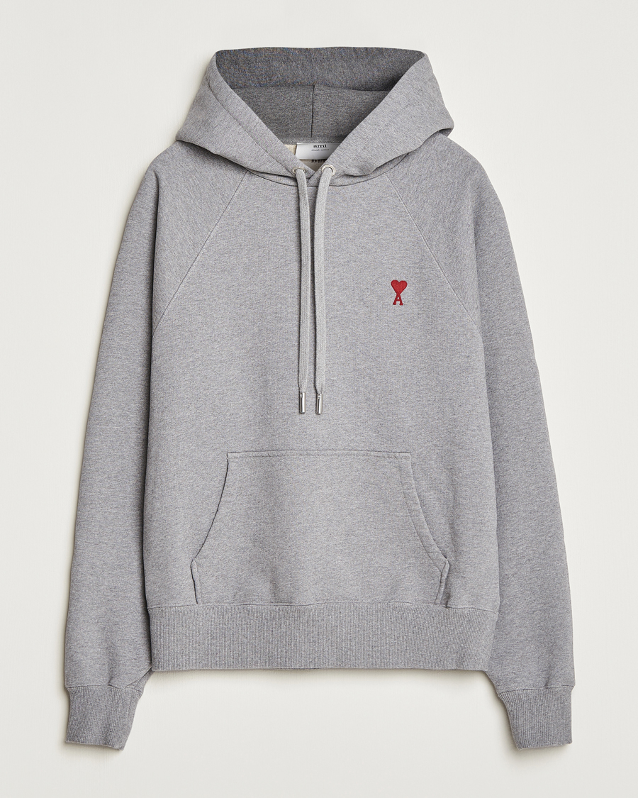 Herre | Gensere | AMI | Heart Logo Hoodie Heather Grey