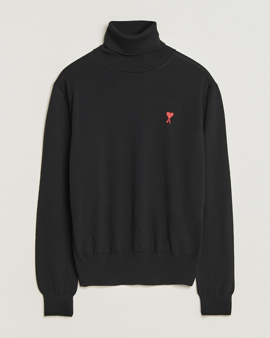 Herre | Gensere | AMI | Heart Logo Wool Turtleneck Black