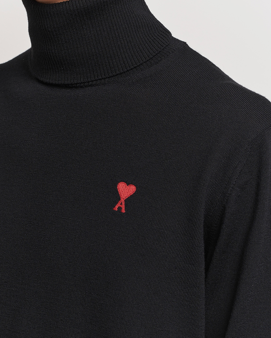 Herre | Gensere | AMI | Heart Logo Wool Turtleneck Black