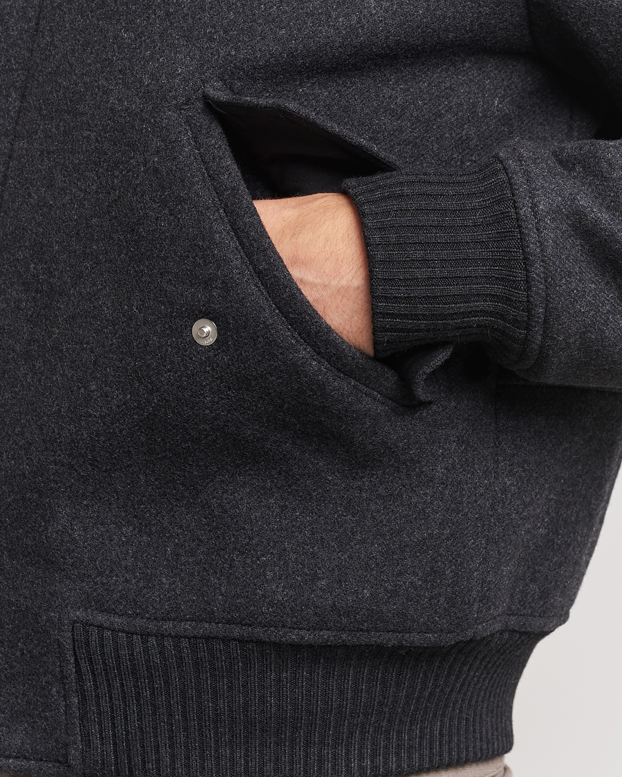Herre | Jakker | AMI | Shearling Bomber Jacket Heather Grey