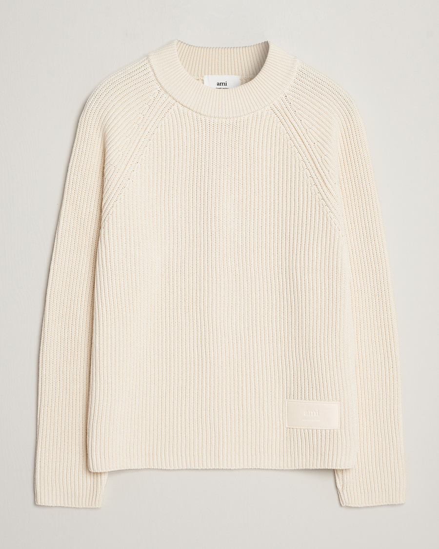 Herre | Gensere | AMI | Heavy Knitted Crew Neck Ivory
