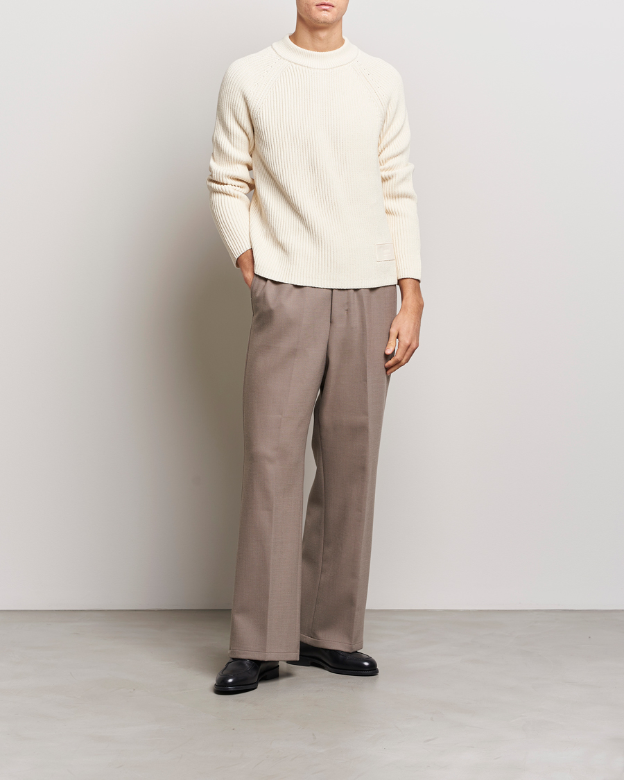 Herre | Gensere | AMI | Heavy Knitted Crew Neck Ivory