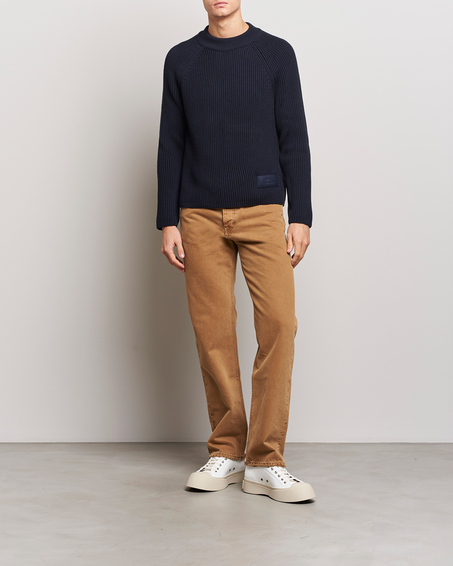 Herre | Gensere | AMI | Heavy Knitted Crew Neck Night Blue