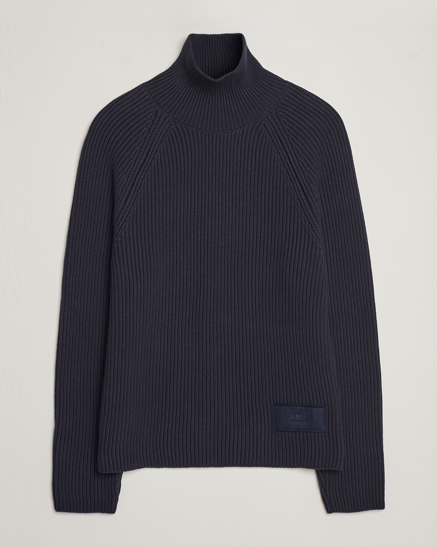 Herre | Gensere | AMI | Heavy Knitted Turtleneck Night Blue