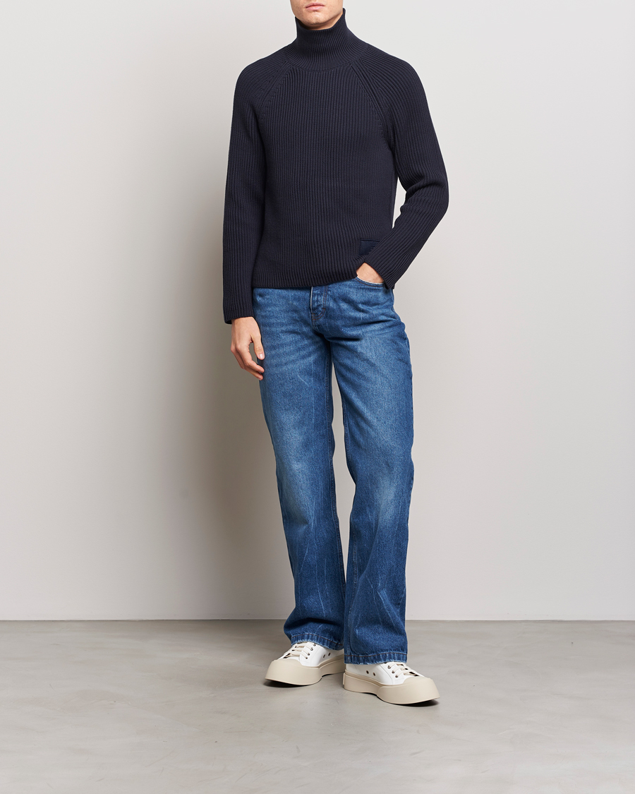 Herre | Gensere | AMI | Heavy Knitted Turtleneck Night Blue