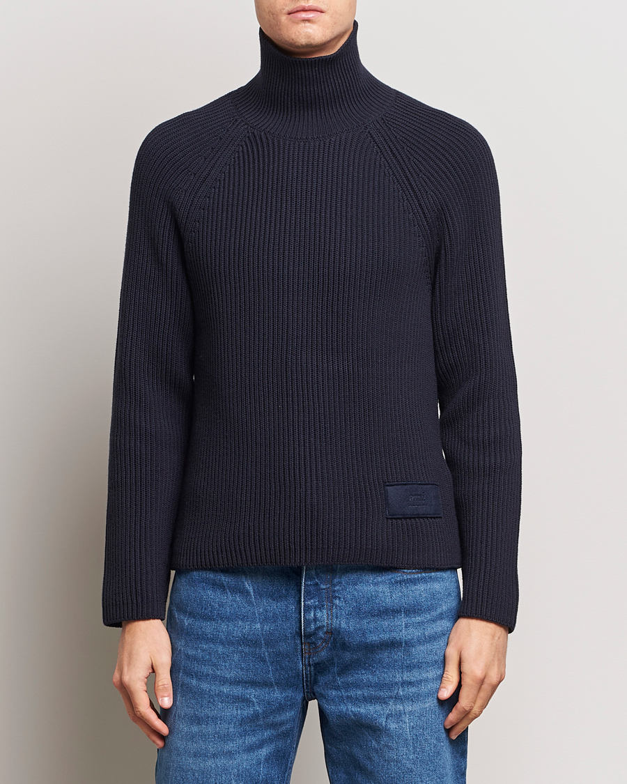 Herre | AMI | AMI | Heavy Knitted Turtleneck Night Blue