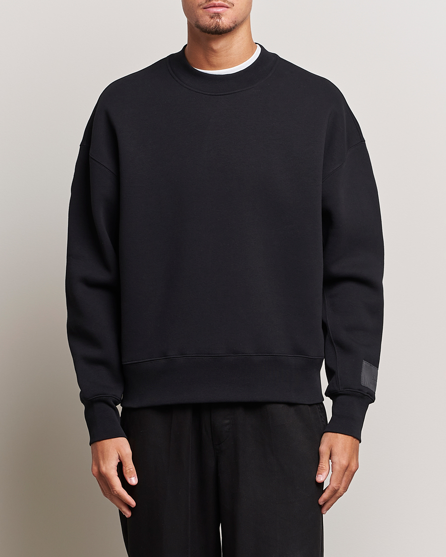 Herre | AMI | AMI | Brushed Cotton Crew Neck Sweatshirt Black