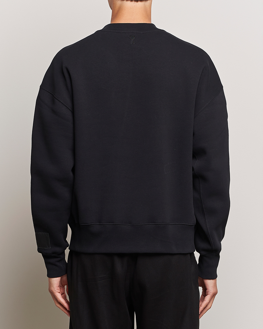 Herre | Gensere | AMI | Brushed Cotton Crew Neck Sweatshirt Black