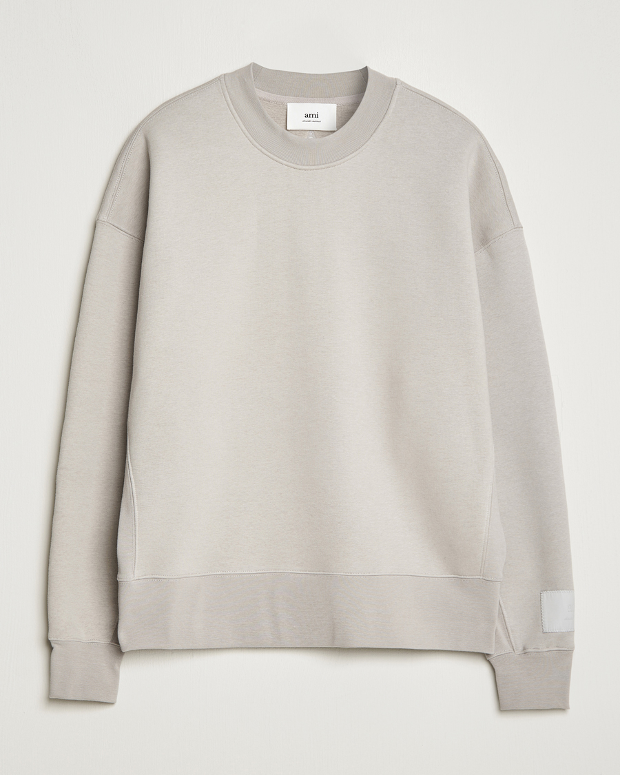 Herre | AMI | AMI | Brushed Cotton Crew Neck Sweatshirt Pearl Grey