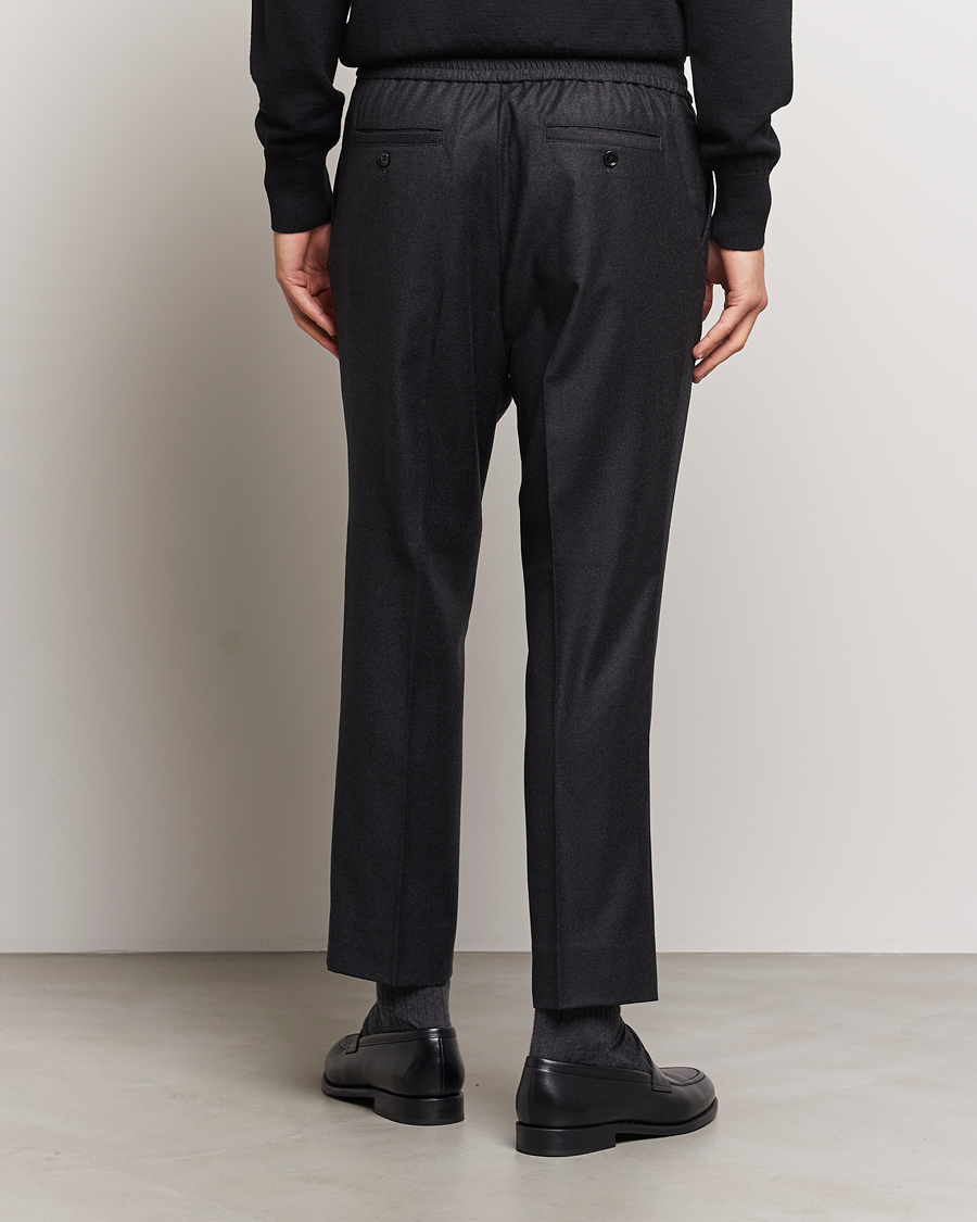 Herre | Bukser | AMI | Flannel Drawstring Trousers Heather Grey