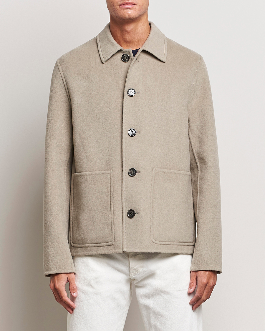 Herre | AMI | AMI | Wool/Cashmere Short Coat Argile Beige