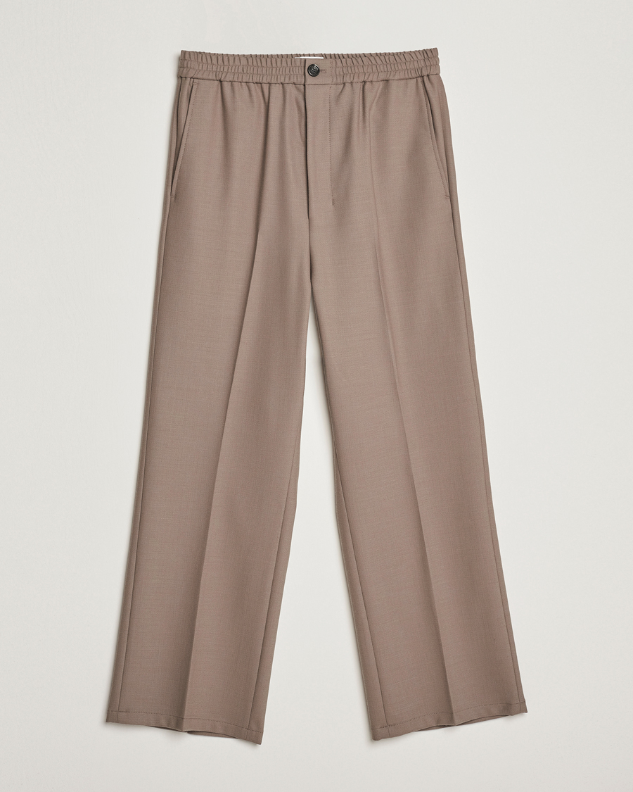 Herre |  | AMI | Wool Drawstring Trousers Taupe