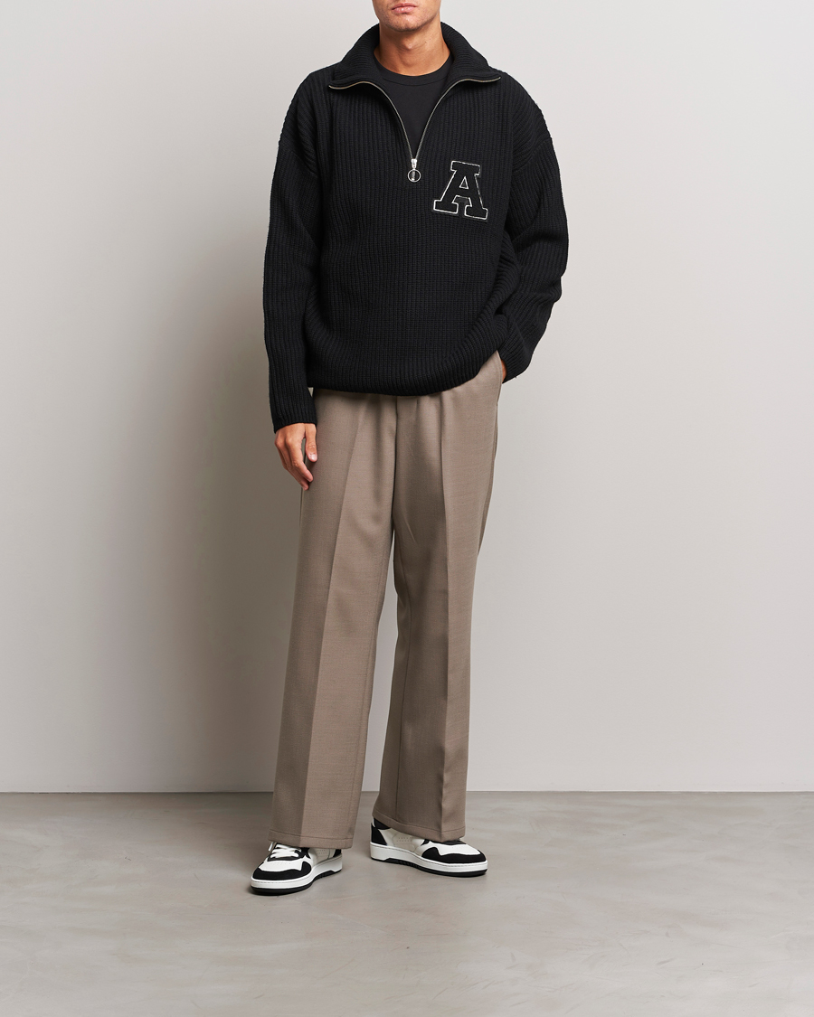 Herre | Bukser | AMI | Wool Drawstring Trousers Taupe