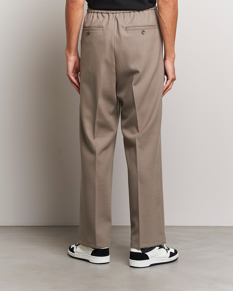 Herre | Bukser | AMI | Wool Drawstring Trousers Taupe