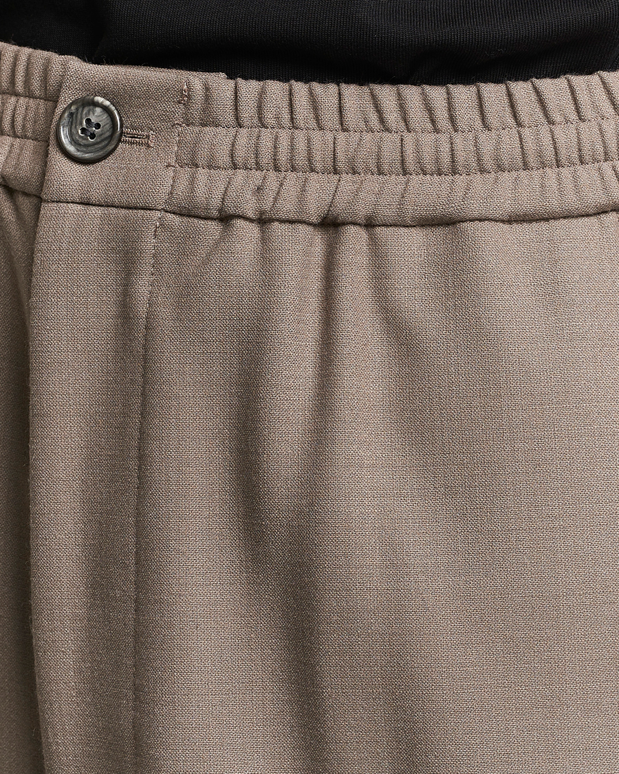 Herre | Bukser | AMI | Wool Drawstring Trousers Taupe