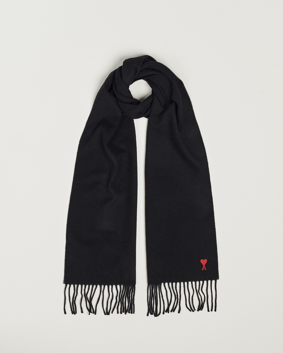 Herre | | AMI | Heart Logo Scarf Black