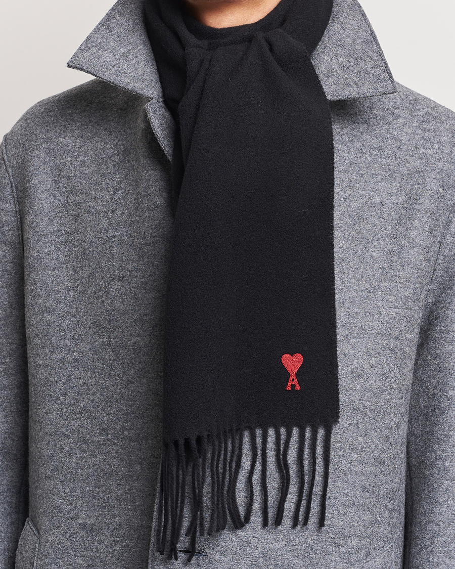 Herre | | AMI | Heart Logo Scarf Black