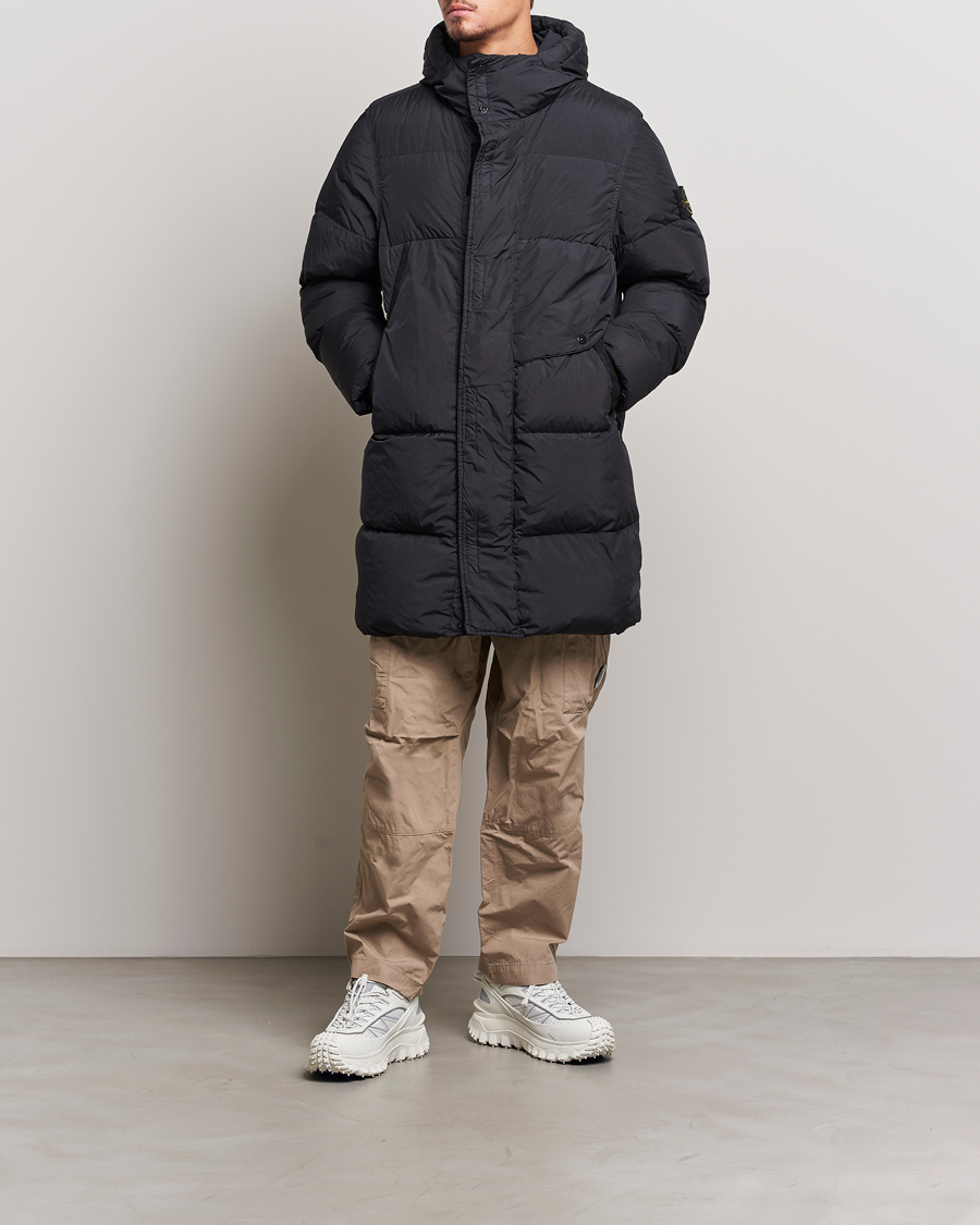 Herre | Jakker | Stone Island | Garment Dyed Recycled Nylon Long Down Jacket Black