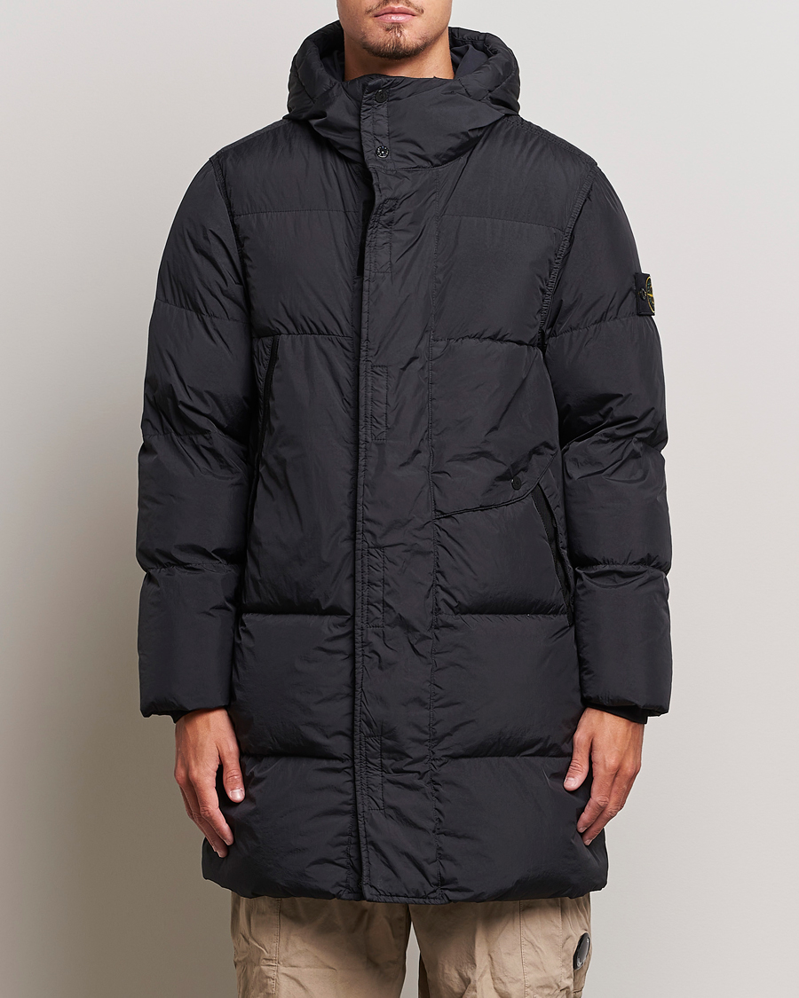 Herre | Jakker | Stone Island | Garment Dyed Recycled Nylon Long Down Jacket Black