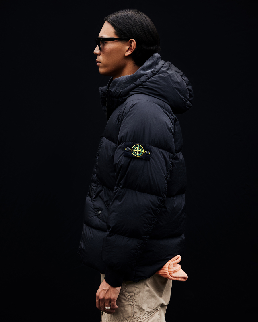 Herre | Jakker | Stone Island | Garment Dyed Recycled Nylon Long Down Jacket Black