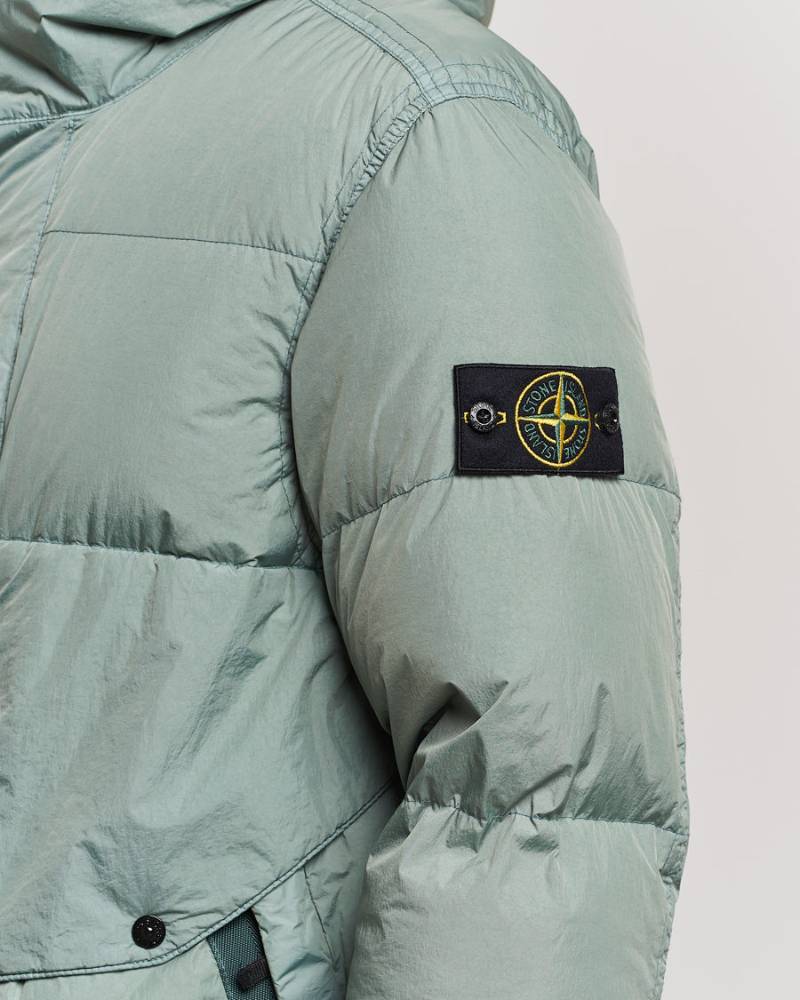 Herre | Jakker | Stone Island | Garment Dyed Recycled Nylon Long Down Jacket Sage