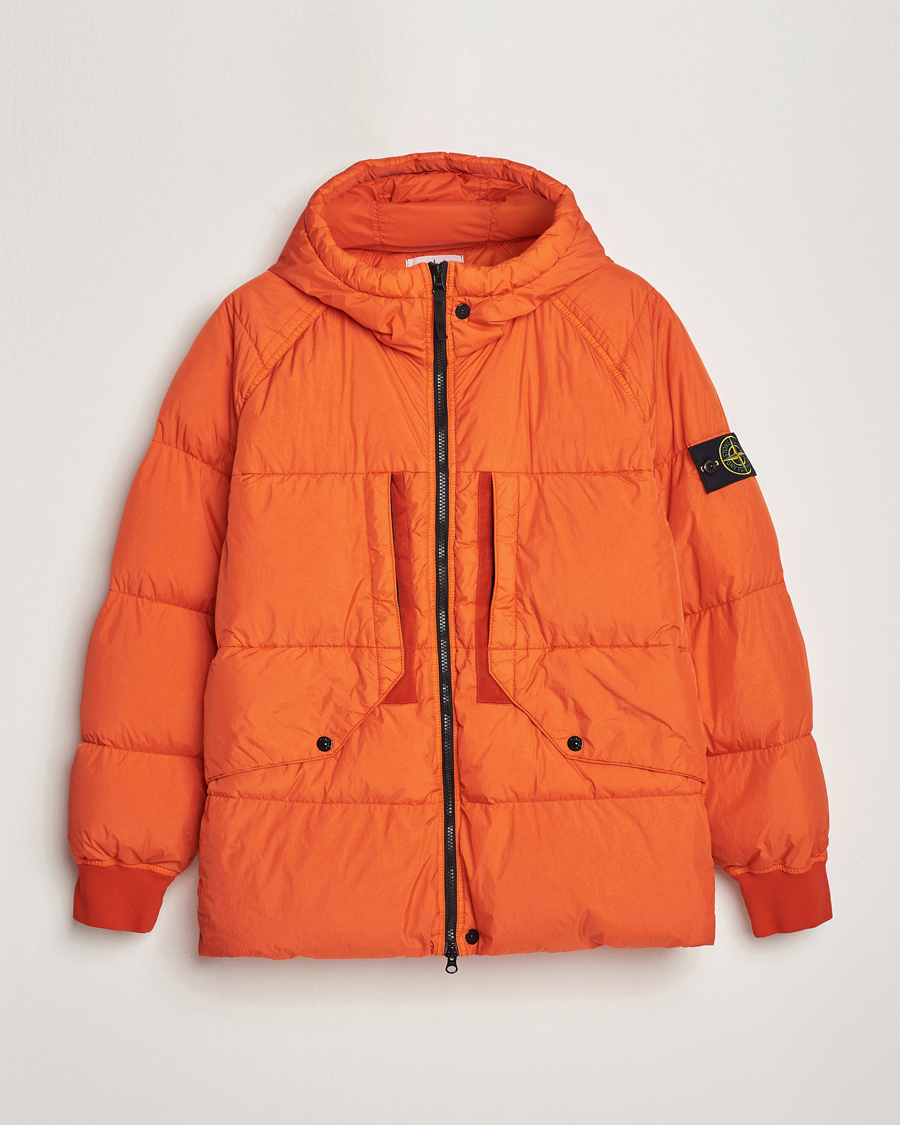 Herre | Jakker | Stone Island | Garment Dyed  Recycled Nylon Down Jacket Orange Red