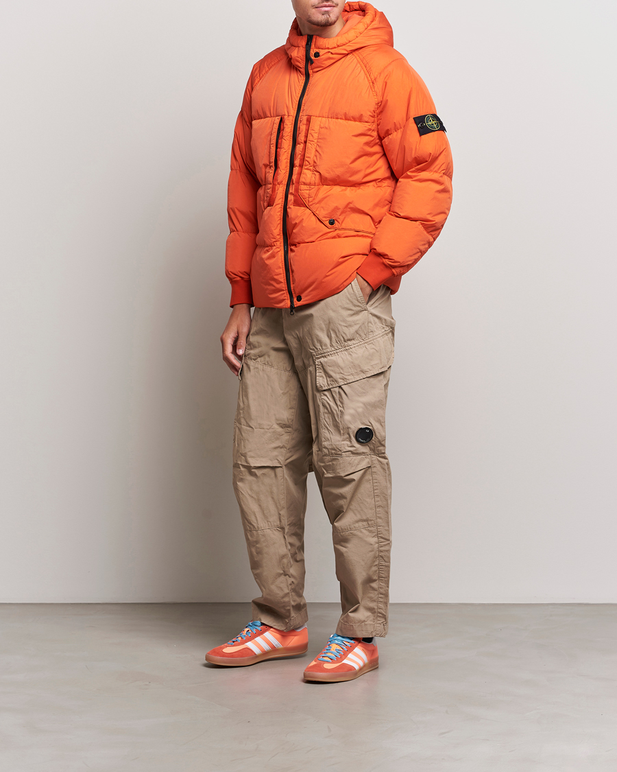 Herre | Jakker | Stone Island | Garment Dyed  Recycled Nylon Down Jacket Orange Red
