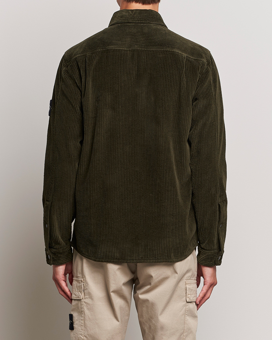 Herre | Skjorter | Stone Island | Garment Dyed Corduroy Overshirt Olive