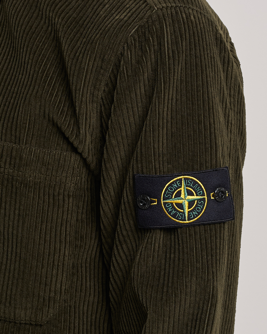 Herre | Skjorter | Stone Island | Garment Dyed Corduroy Overshirt Olive
