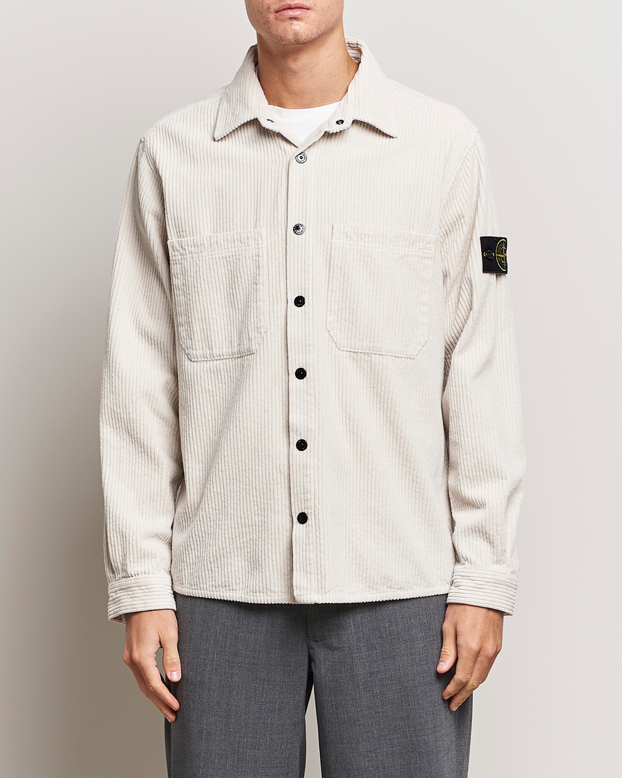 Herre | Skjorter | Stone Island | Garment Dyed Corduroy Overshirt Plaster