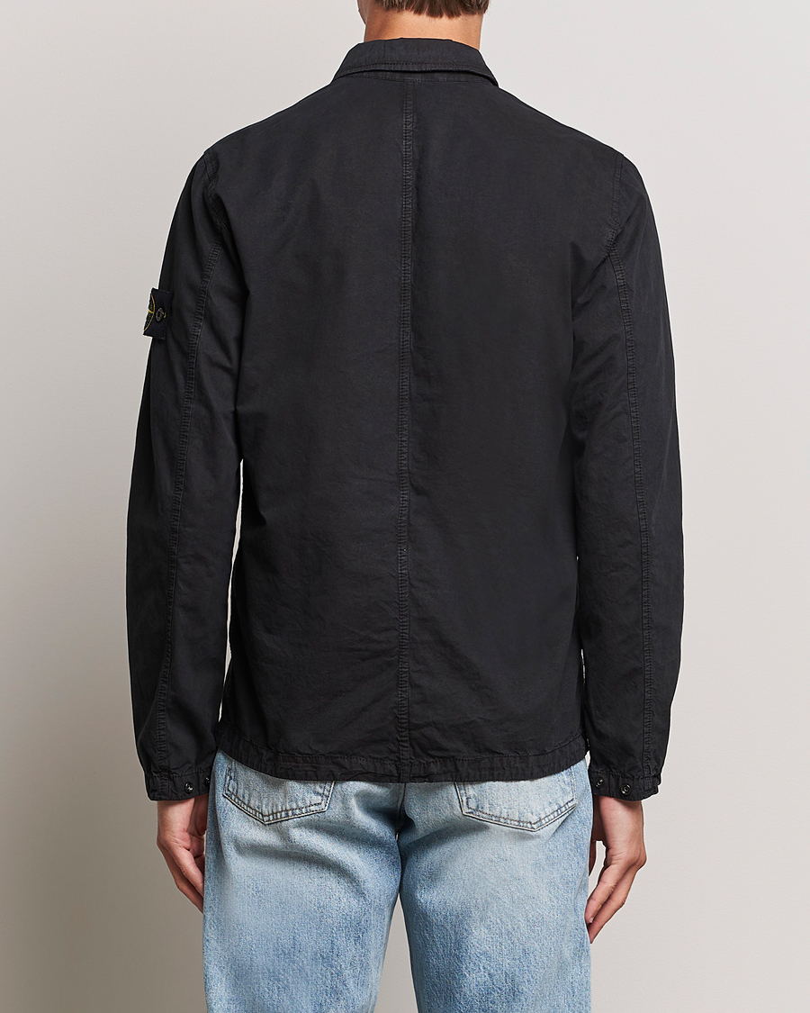 Herre | Skjorter | Stone Island | Garment Dyed Cotton Overshirt Black