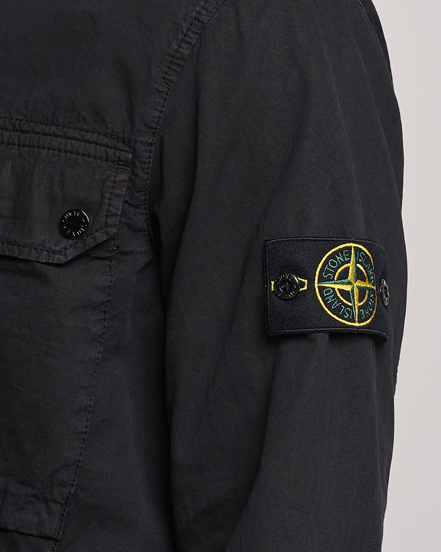 Herre | Skjorter | Stone Island | Garment Dyed Cotton Overshirt Black