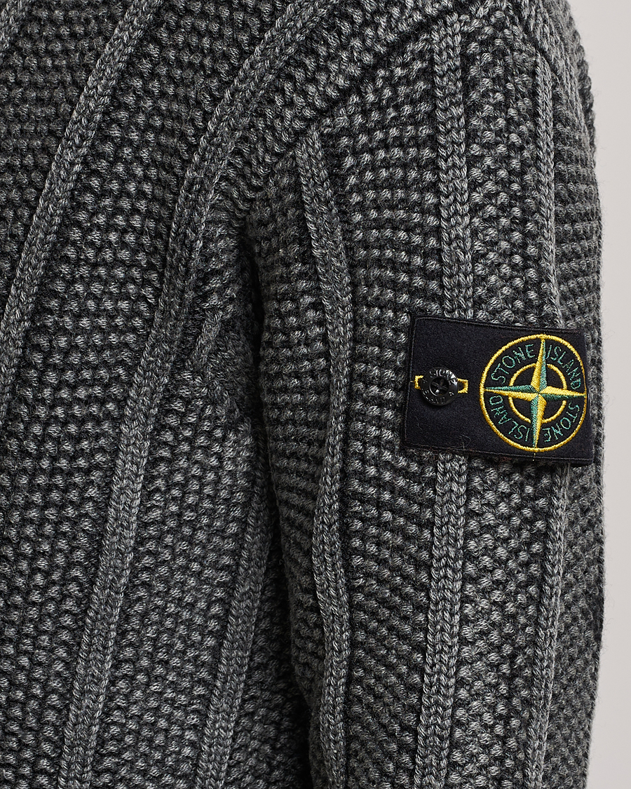 Herre | Gensere | Stone Island | Knitted Wool Crewneck Black