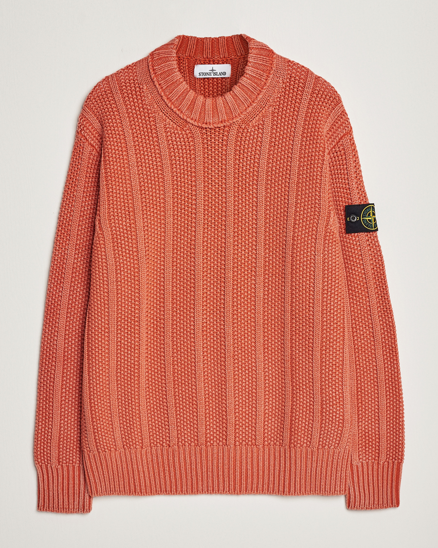 Herre | Gensere | Stone Island | Knitted Wool Crewneck Orange Red