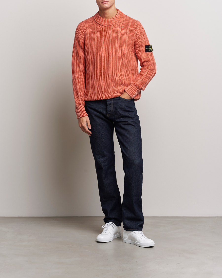 Herre | Gensere | Stone Island | Knitted Wool Crewneck Orange Red