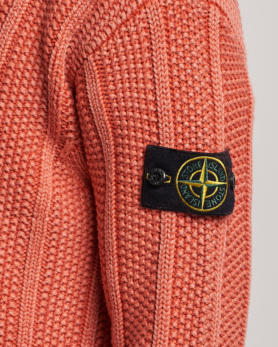 Herre | Gensere | Stone Island | Knitted Wool Crewneck Orange Red