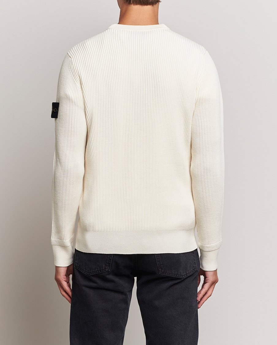 Herre | Gensere | Stone Island | Rib Knitted Wool Sweater Natural