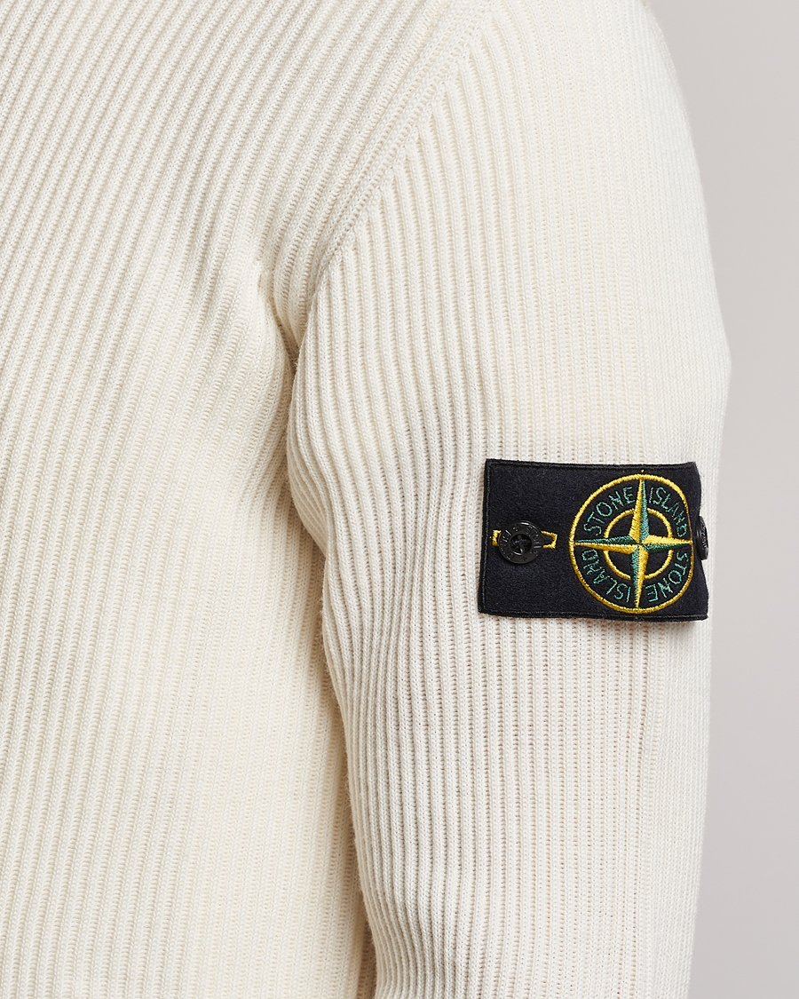 Herre | Gensere | Stone Island | Rib Knitted Wool Sweater Natural