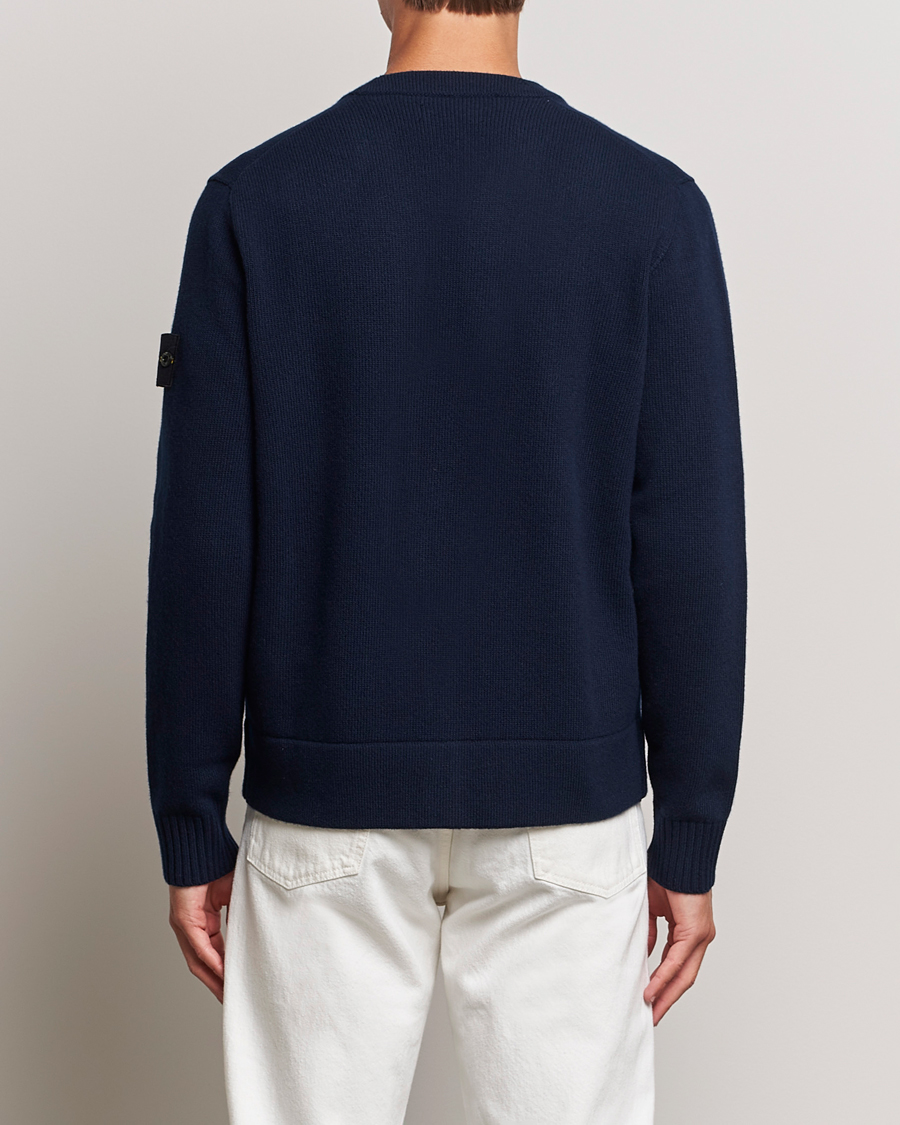Herre | Gensere | Stone Island | Knitted Geelong Wool Cardigan Navy Blue