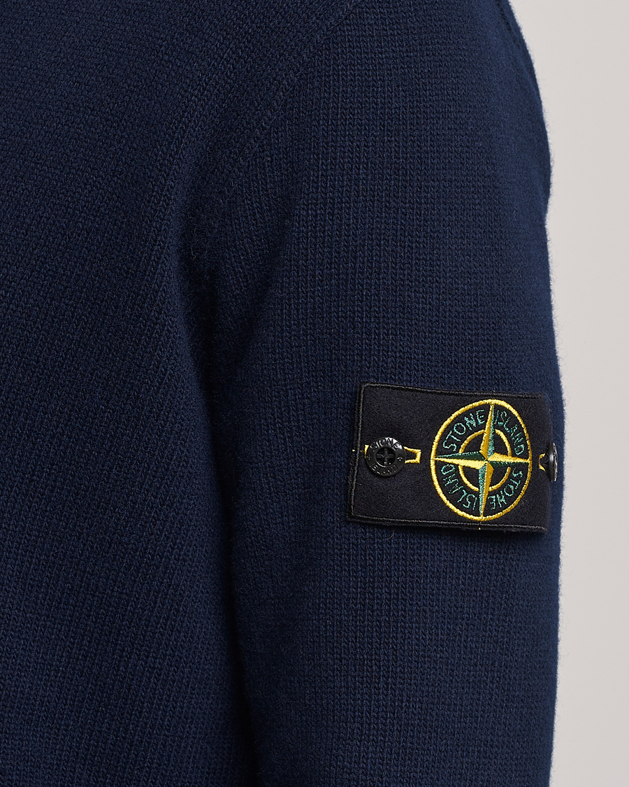 Herre | Gensere | Stone Island | Knitted Geelong Wool Cardigan Navy Blue