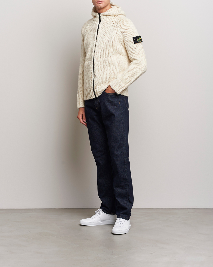 Herre | Gensere | Stone Island | Pure Wool Handmade effect Zip Cardigan Plaster
