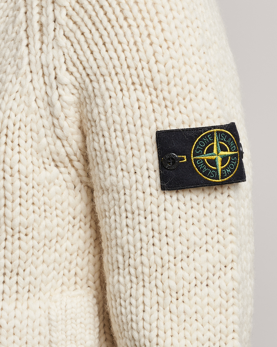 Herre | Gensere | Stone Island | Pure Wool Handmade effect Zip Cardigan Plaster