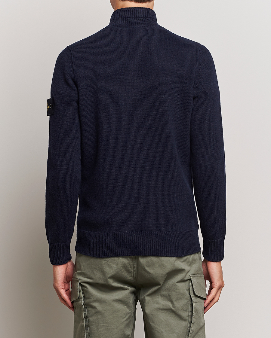 Herre | Gensere | Stone Island | Knitted Lambwool Half Button Zip Navy Blue