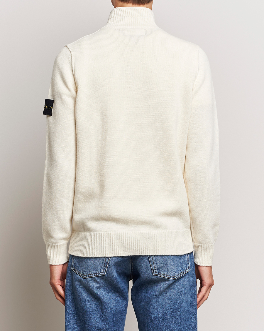 Herre | Gensere | Stone Island | Knitted Lambwool Half Button Zip Natural