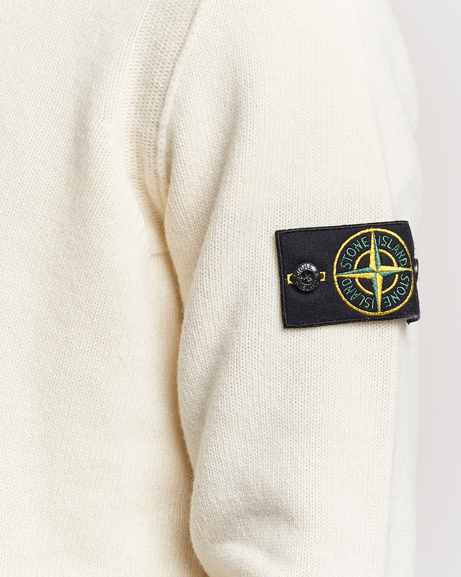 Herre | Gensere | Stone Island | Knitted Lambwool Half Button Zip Natural