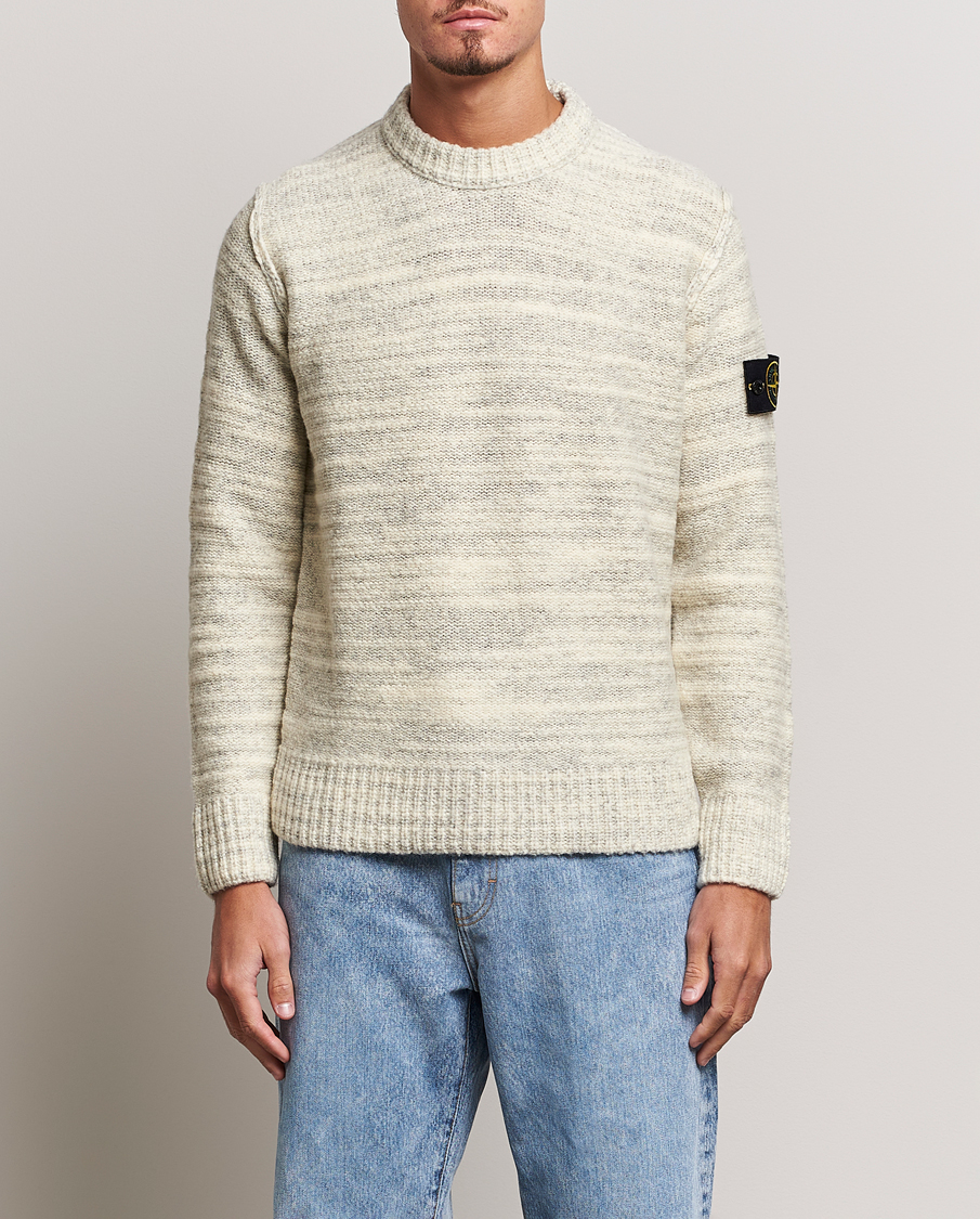 Herre | Gensere | Stone Island | Knitted Wool/Nylon Sweater Plaster