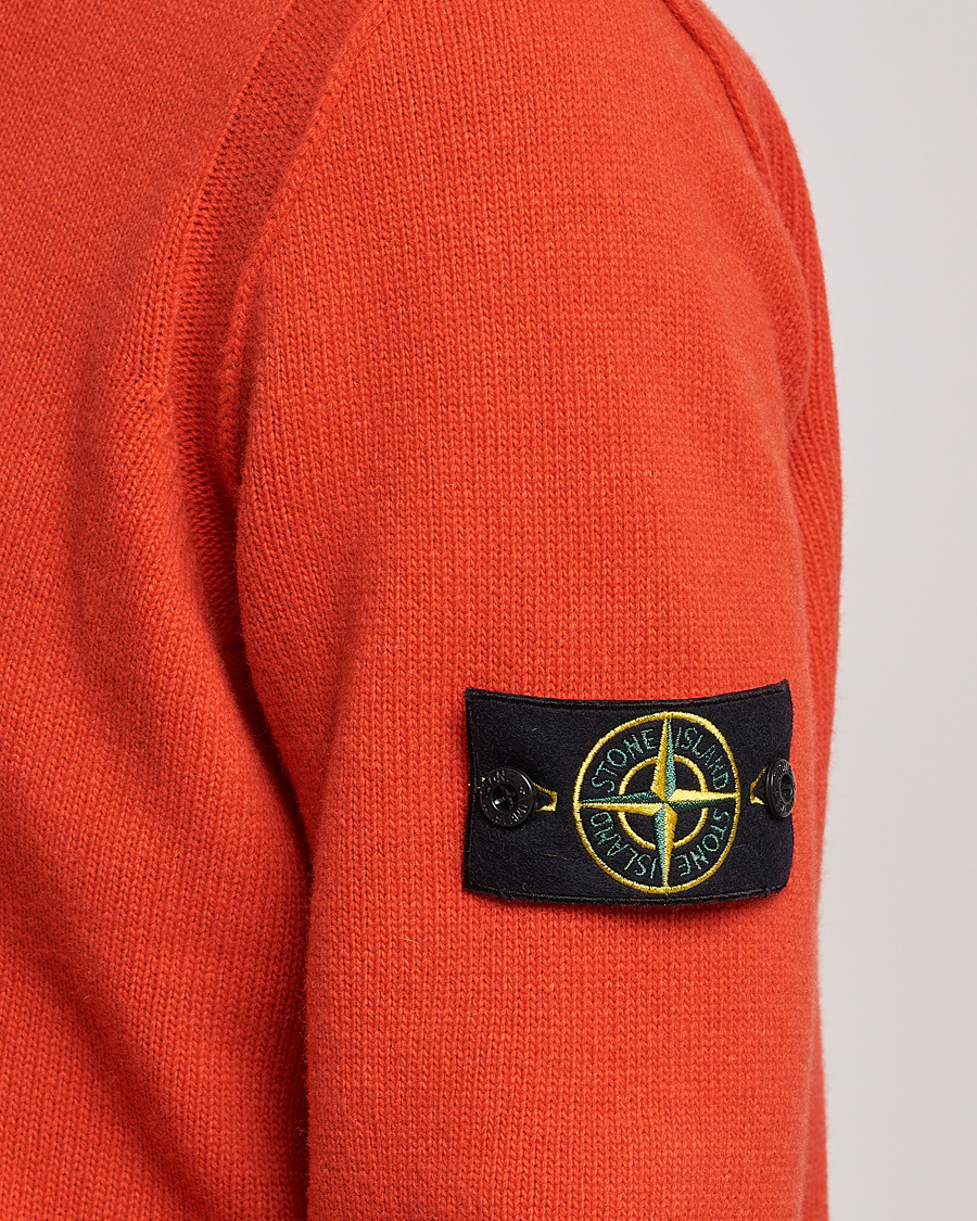 Herre | Gensere | Stone Island | Knitted Lambwool Sweater Orange Red