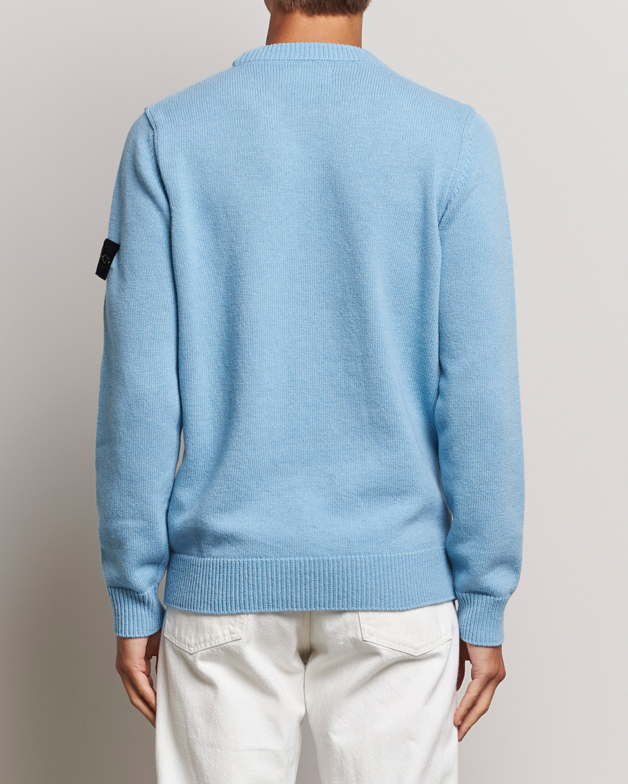 Herre | Gensere | Stone Island | Knitted Lambwool Sweater Sky Blue