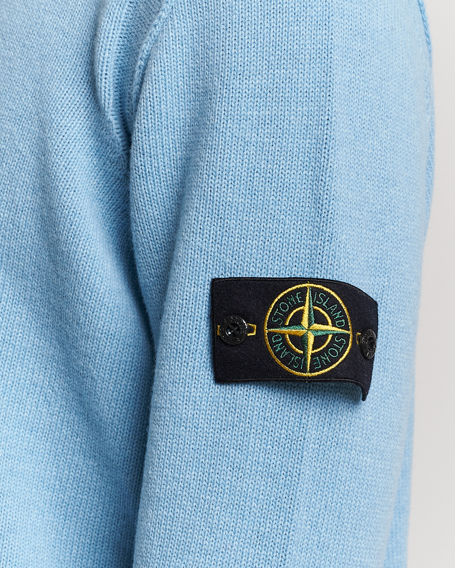 Herre | Gensere | Stone Island | Knitted Lambwool Sweater Sky Blue