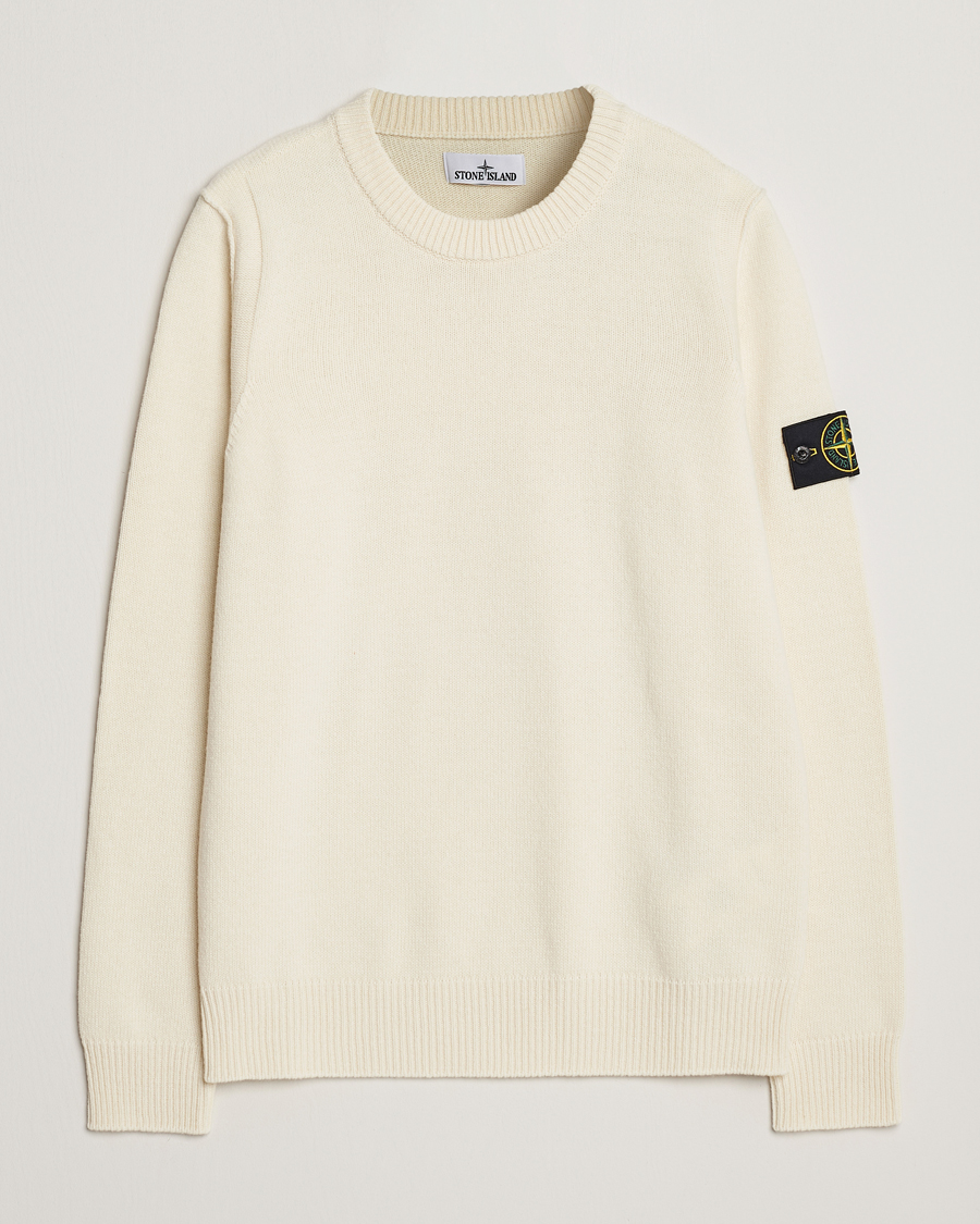 Herre | Gensere | Stone Island | Knitted Lambwool Sweater Natural